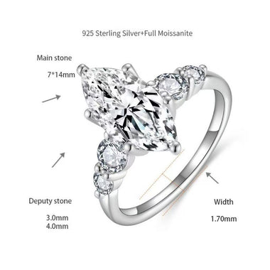 【#A544】(Damell)925 Sterling Silver Synthetic Moissanite Rings