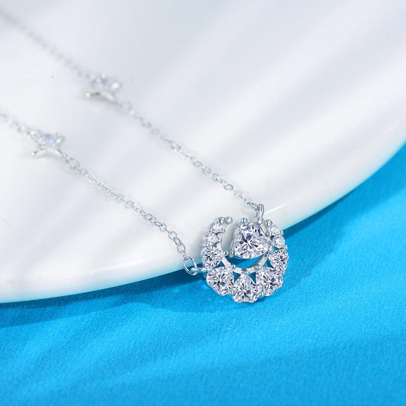 【#A541】 (Watts) 925 Sterling Silver Synthetic Moissanite Necklace