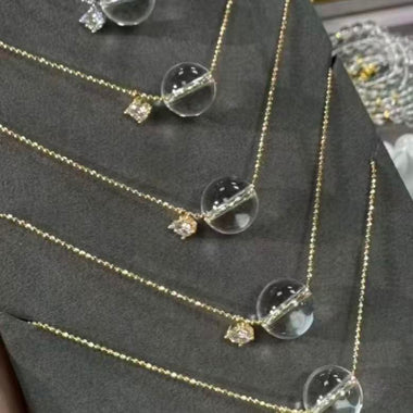 【#H414】(Nona)925 Sterling Silver Synthetic Moissanite Necklace