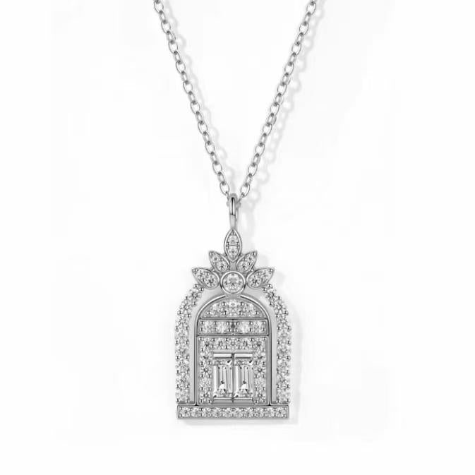 【#H413】(Nelu)925 Sterling Silver Synthetic Moissanite Necklace