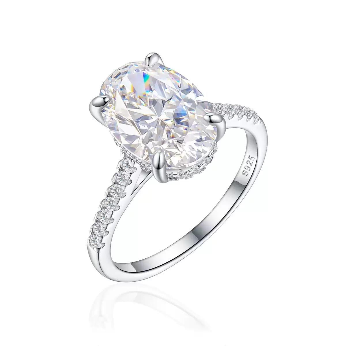 【#534】(Dawson) 925 Sterling Silver Synthetic Moissanite Ring