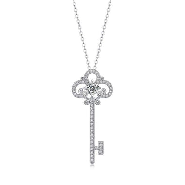 【#40】(Molly)925 Sterling Silver Synthetic Moissanite Necklace