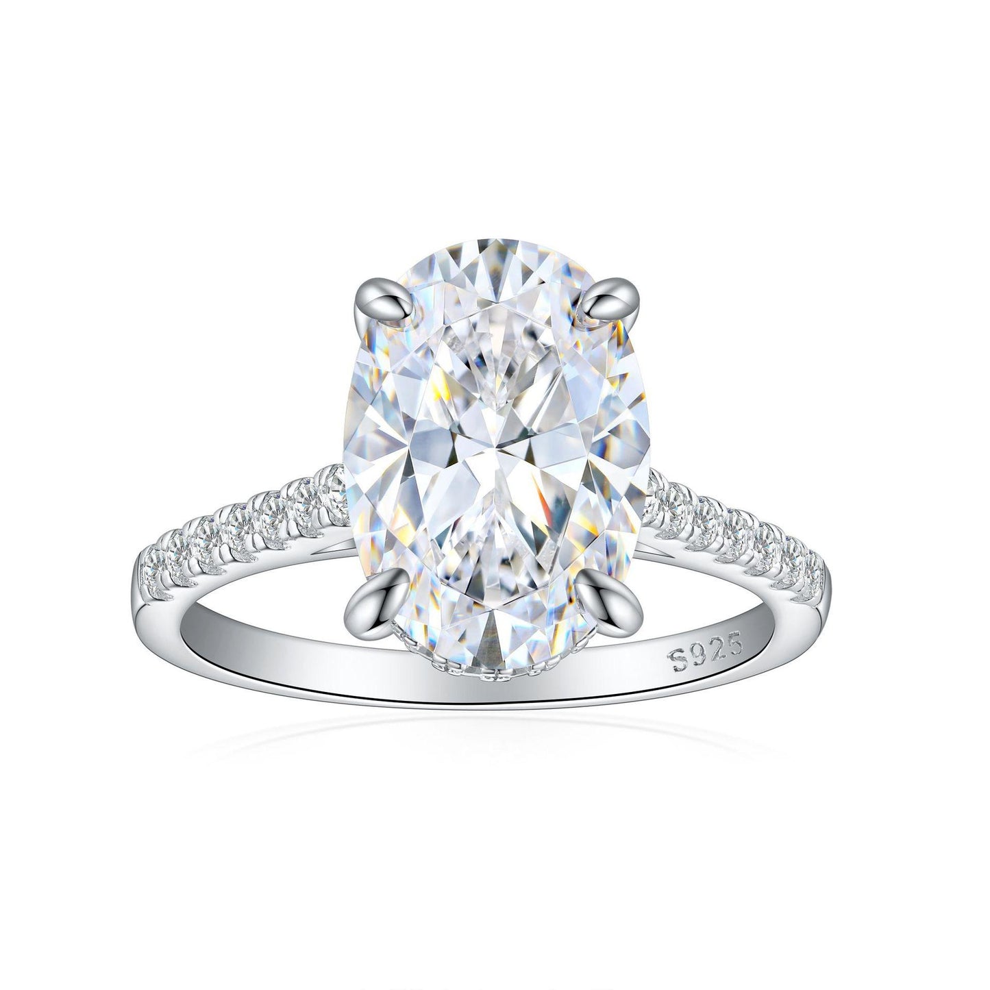 【#534】(Dawson) 925 Sterling Silver Synthetic Moissanite Ring