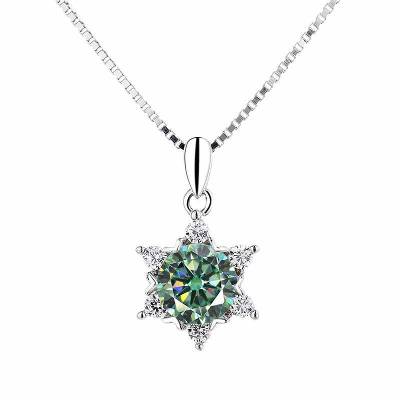 【#A537】(Carrier)925 Sterling Silver Synthetic Moissanite Necklace