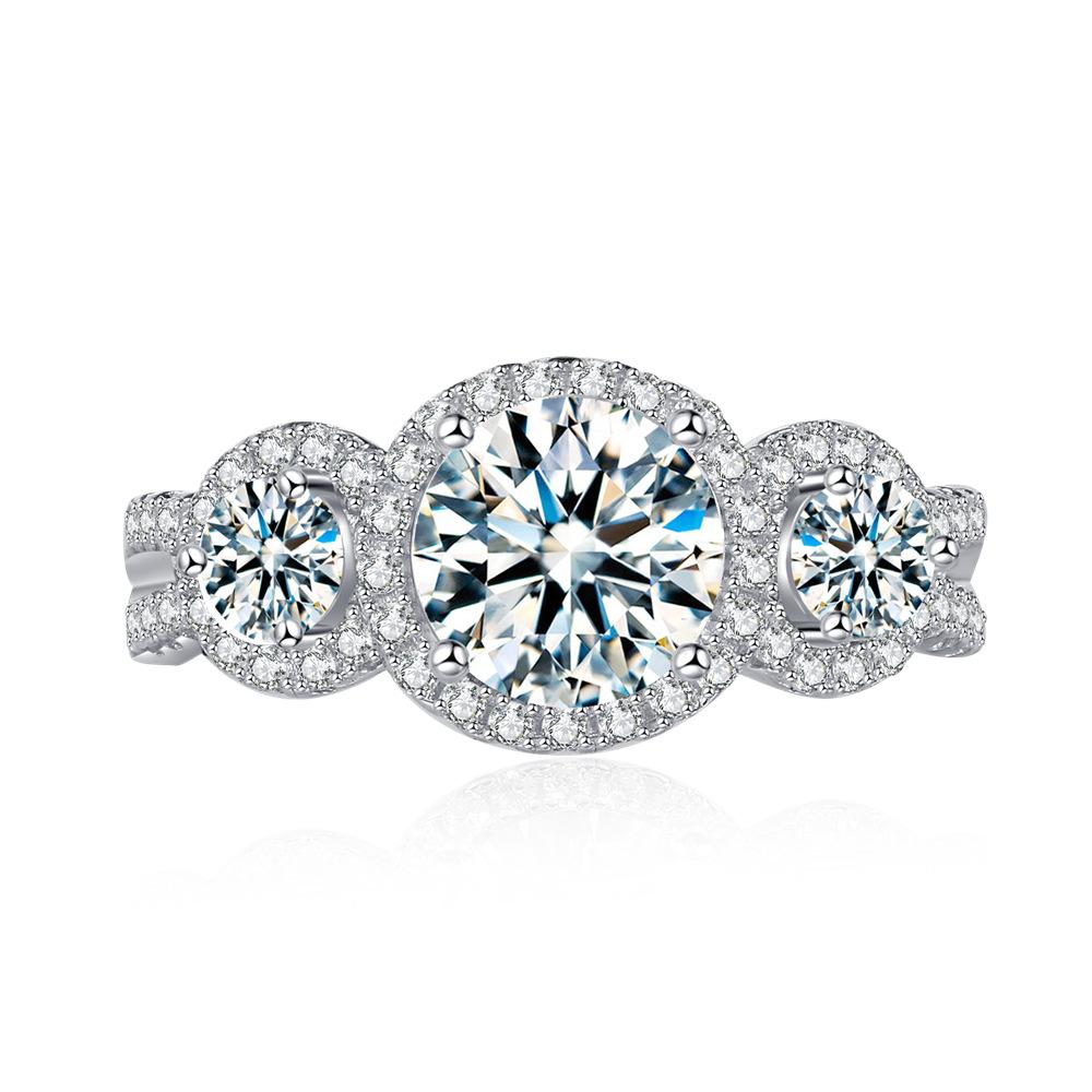 【#A548】(Milan)925 Sterling Silver Synthetic Moissanite Rings