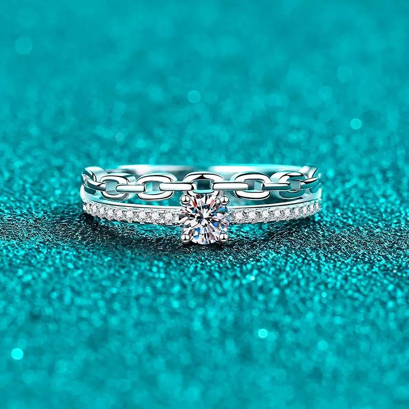 【#A169】(Emerie)925 Sterling Silver Synthetic Moissanite Ring