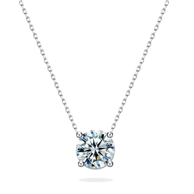 【#30】(Ella)925 Sterling Silver Synthetic Moissanite Necklace