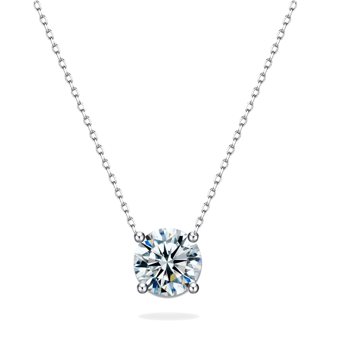 【#30】(Ella)925 Sterling Silver Synthetic Moissanite Necklace