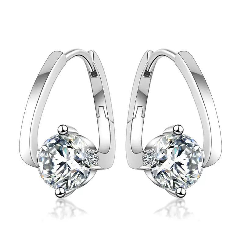 【#53】(Finn)925Sterling Silver Synthetic Moissanite Earrings