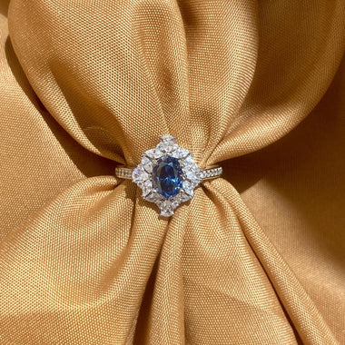 【#H285】(Gretel) 925 Sterling Silver Synthetic Moissanite Ring