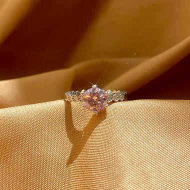 【#H287】(Galilea) 925 Sterling Silver Synthetic Moissanite Ring
