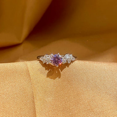 【#H288】(Gwyn) 925 Sterling Silver Synthetic Moissanite Ring