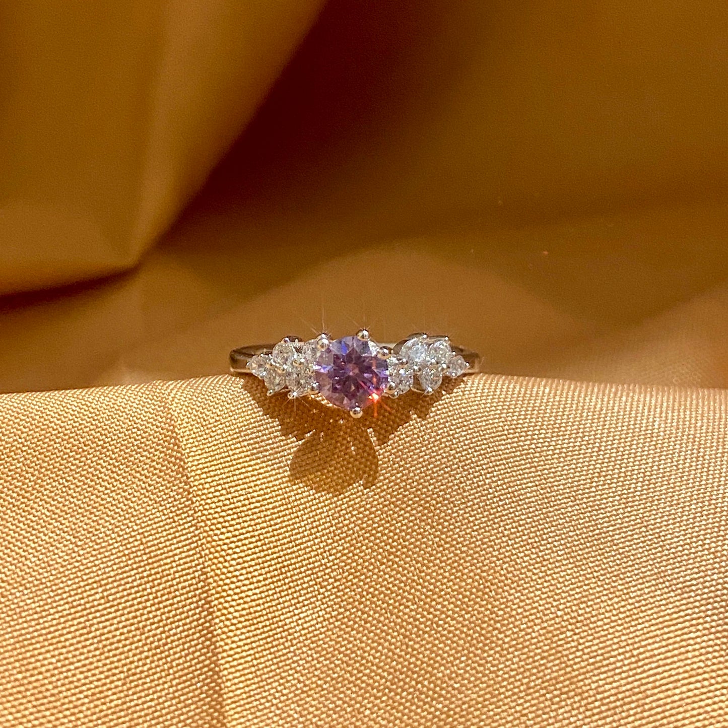 【#H288】(Gwyn) 925 Sterling Silver Synthetic Moissanite Ring
