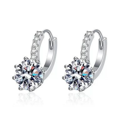 【#55】(Irene)925Sterling Silver Synthetic Moissanite Earrings