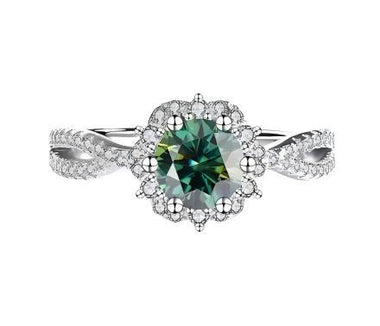 【#46】(Katia) 925 Sterling Silver Synthetic Moissanite Ring