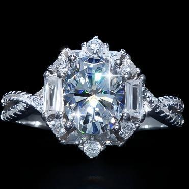 【#Y61】(Kuba) 925 Sterling Silver Synthetic Moissanite Ring