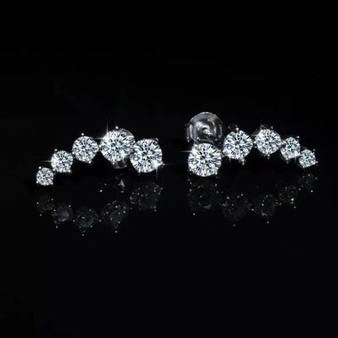 【#Y104】(Kylie)925 Sterling Silver Synthetic Moissanite Earrings