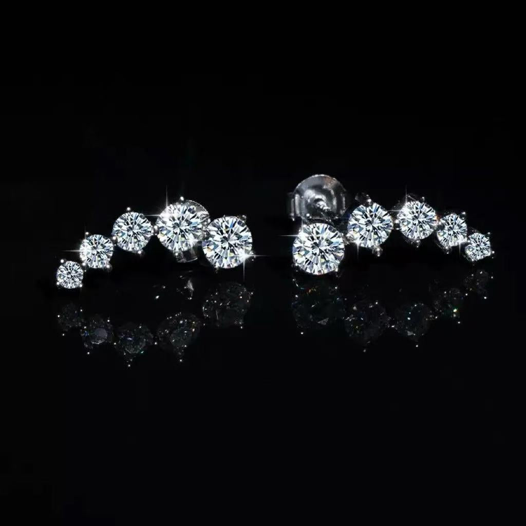 【#Y104】(Kylie)925 Sterling Silver Synthetic Moissanite Earrings