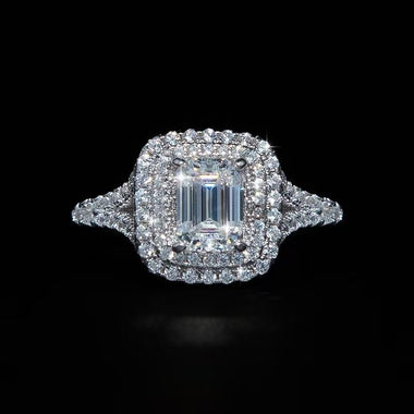 【#Y103】 (Leah) 925 Sterling Silver Synthetic Moissanite Ring