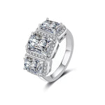 【#45】(Lene) 925 Sterling Silver Synthetic Moissanite Ring