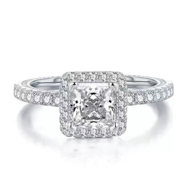 【#Y118】(Lillie)925 Sterling Silver Synthetic Moissanite Ring