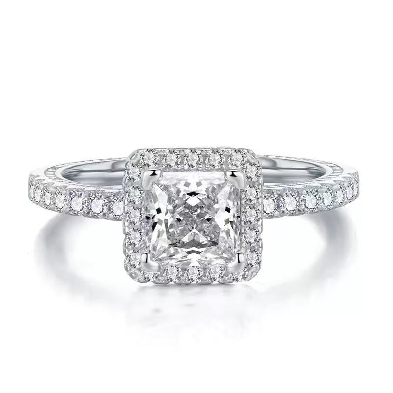 【#Y118】(Lillie)925 Sterling Silver Synthetic Moissanite Ring