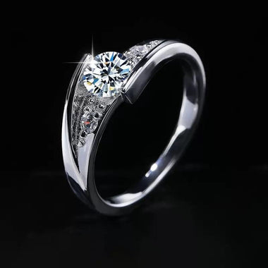 【#51】(Piper) 925 Sterling Silver Synthetic Moissanite Ring