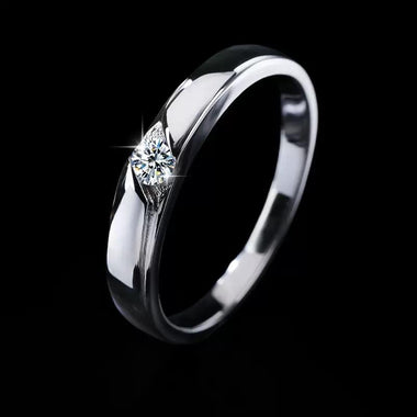 【#50】(Riley) 925 Sterling Silver Synthetic Moissanite Ring