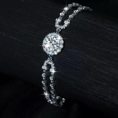 【#Y83】(Una)925 SterlingSilver Synthetic Moissanite Bracelet