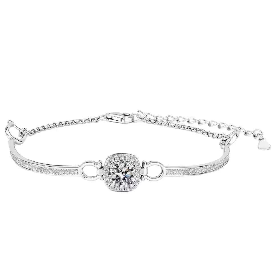 【#Y84】(Winona)925 SterlingSilver Synthetic Moissanite Bracelet