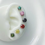 【#Y100】(June)925 Sterling Silver Synthetic Moissanite earrings