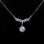 【#Y105】(Suits)925 Sterling Silver Synthetic Moissanite Stud Necklace Set