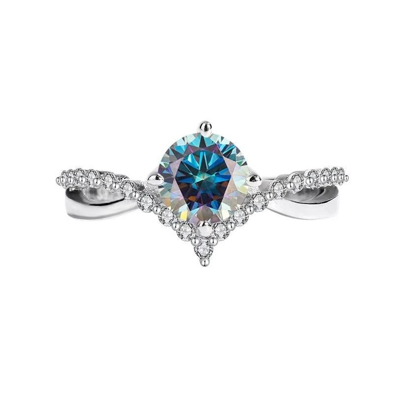 【#Y107】(Kinsley) 925 Sterling Silver Synthetic Moissanite rings