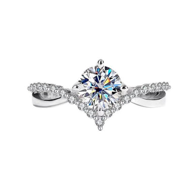 【#Y107】(Kinsley) 925 Sterling Silver Synthetic Moissanite rings