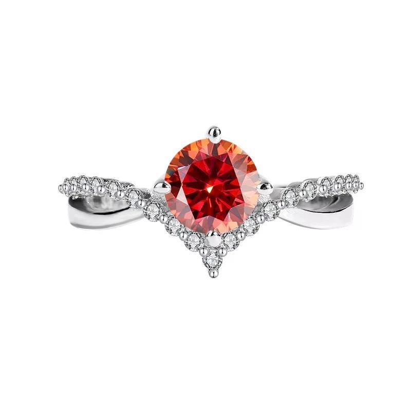 【#Y107】(Kinsley) 925 Sterling Silver Synthetic Moissanite rings