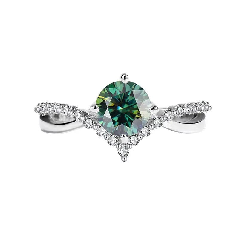 【#Y107】(Kinsley) 925 Sterling Silver Synthetic Moissanite rings