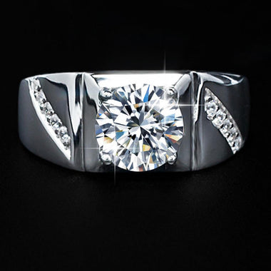 【#Y108】（Emerson）925 Sterling Silver Synthetic Moissanite rings