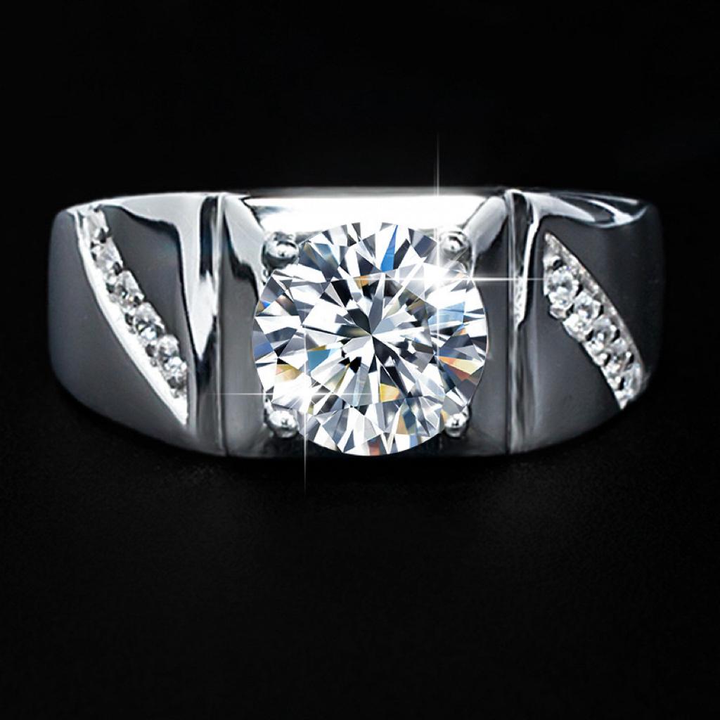 【#Y108】（Emerson）925 Sterling Silver Synthetic Moissanite rings