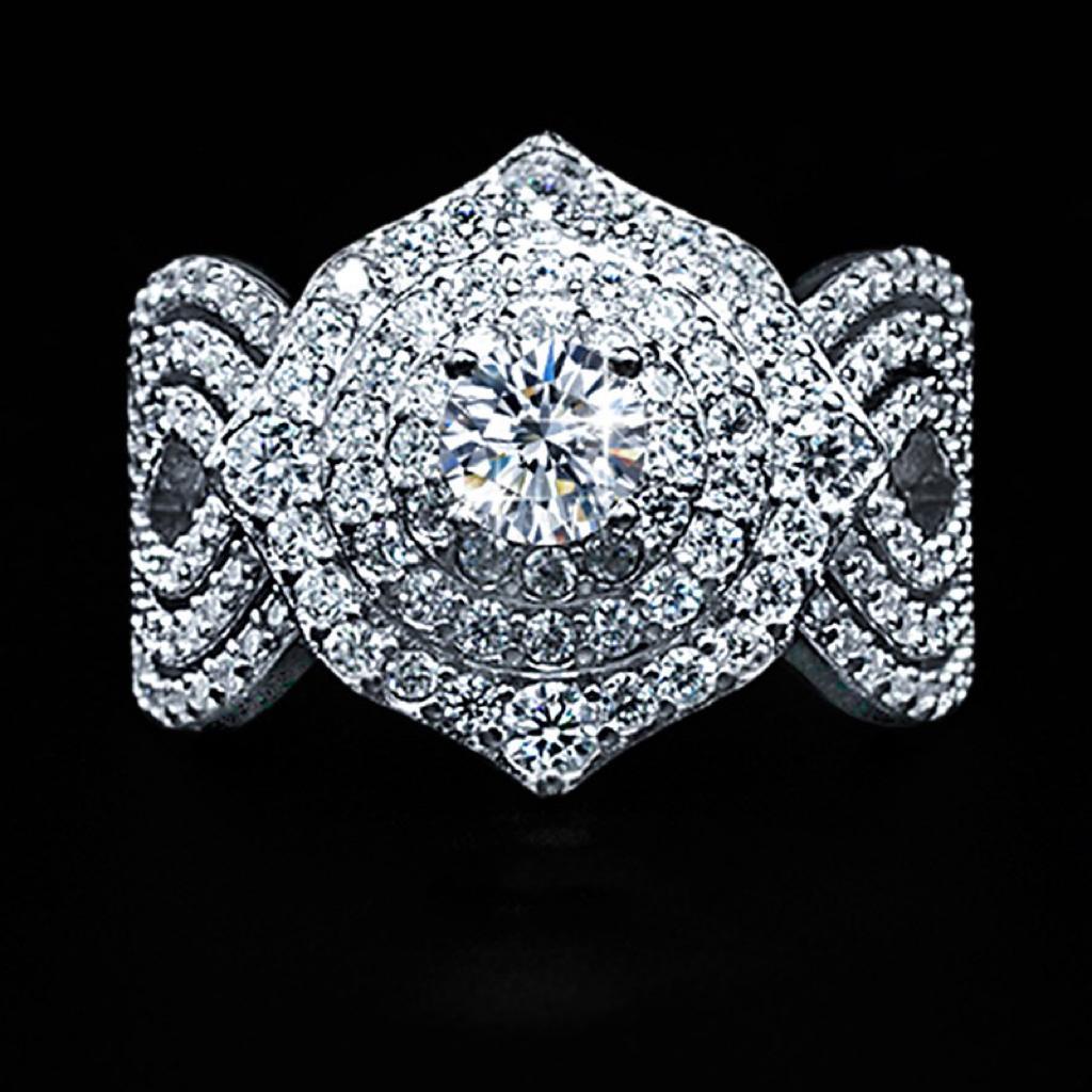 【#Y110】 (Hazel) 925 Sterling Silver Synthetic Moissanite rings