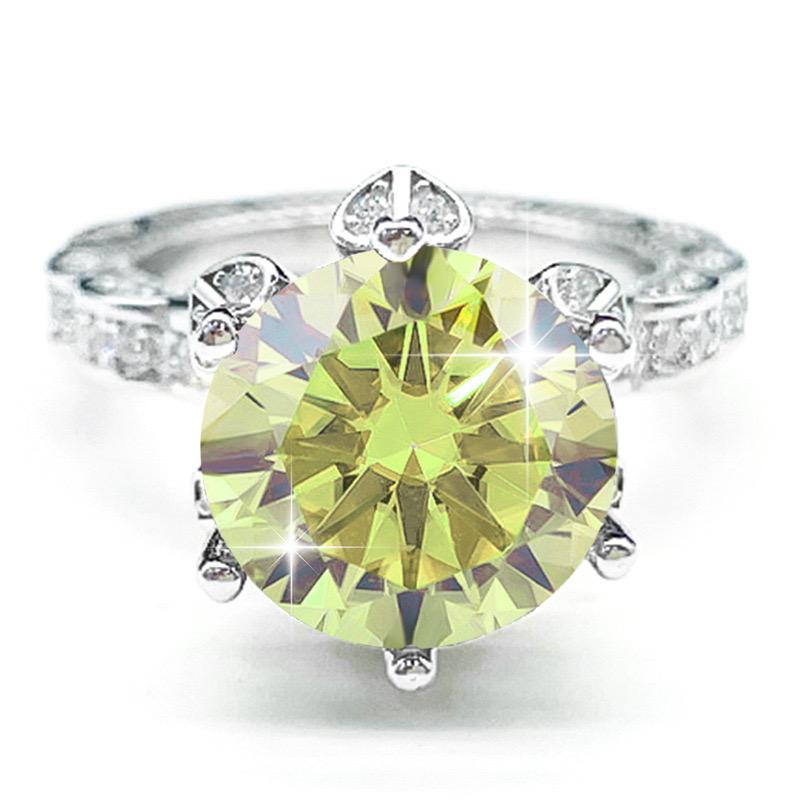 【#Y114】 (Marigold) 925 Sterling Silver Synthetic Moissanite rings