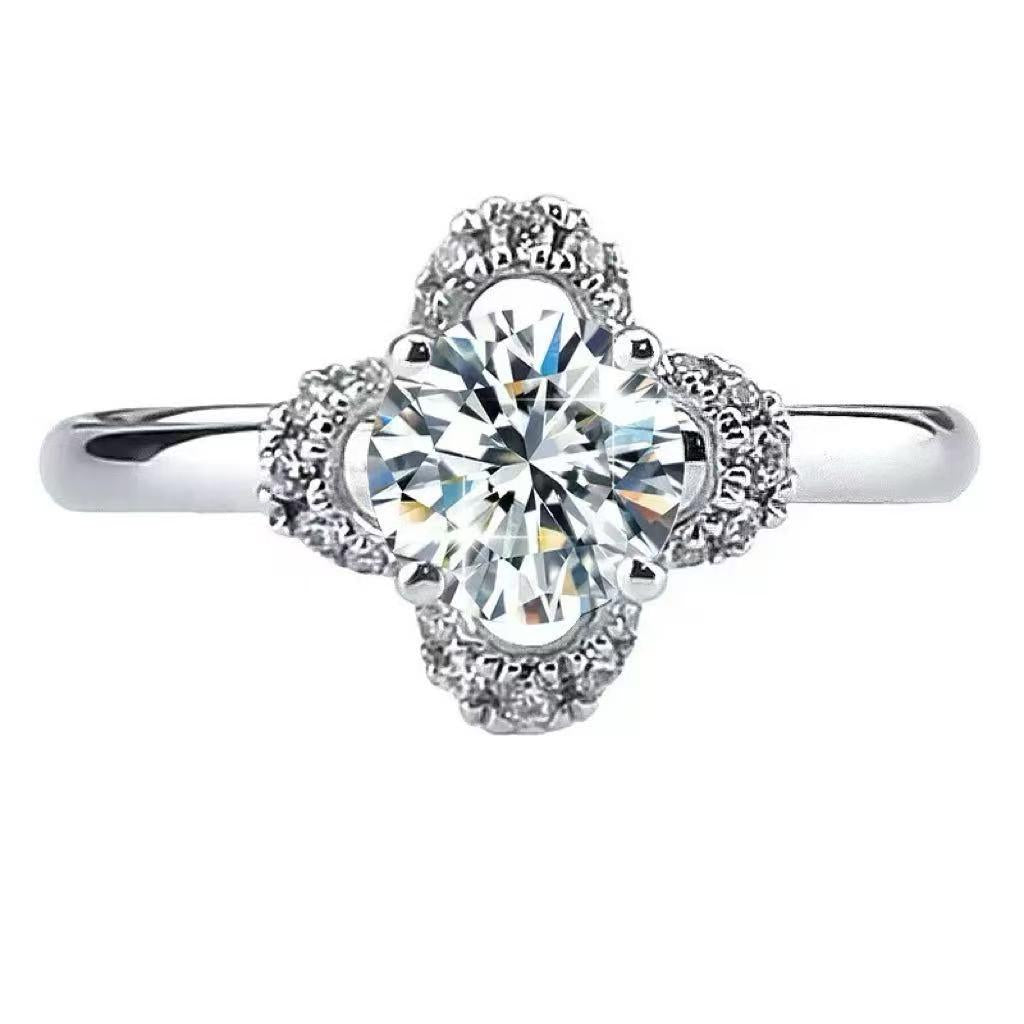 【#Y119】(Joyce)925 Sterling Silver Synthetic Moissanite Ring