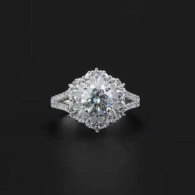 【#Y122】 (Beverly) 925 Sterling Silver Synthetic Moissanite rings