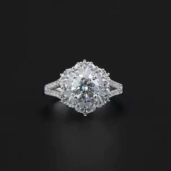 【#Y122】 (Beverly) 925 Sterling Silver Synthetic Moissanite rings