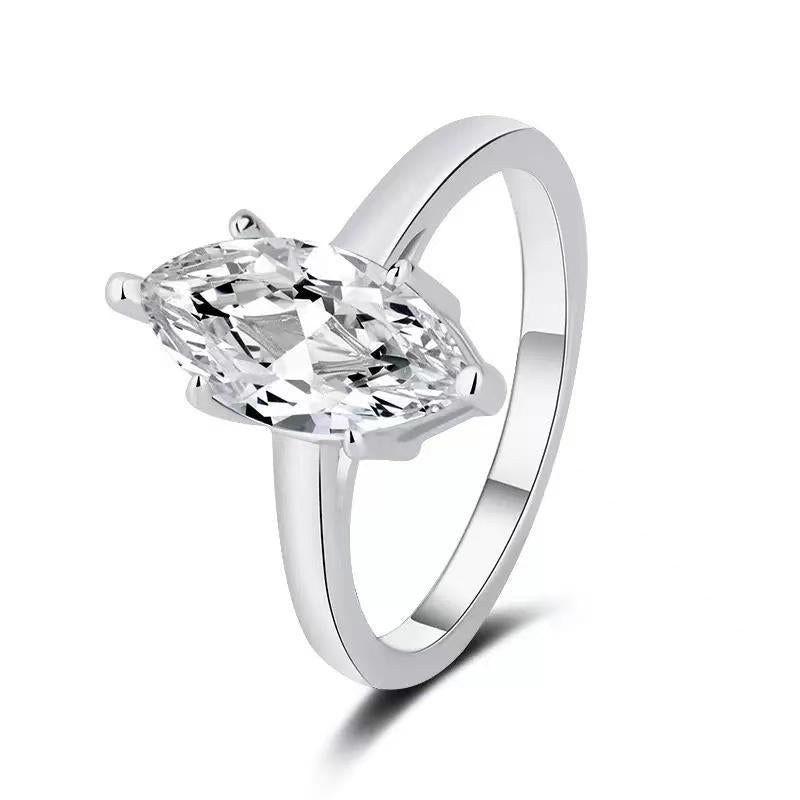 【#Y123】(Sage)925 Sterling Silver Synthetic Moissanite Ring