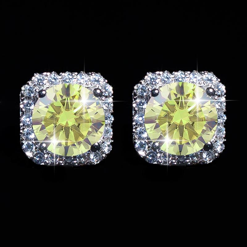 【#Y126】(Alma)925 Sterling Silver Synthetic Moissanite earrings