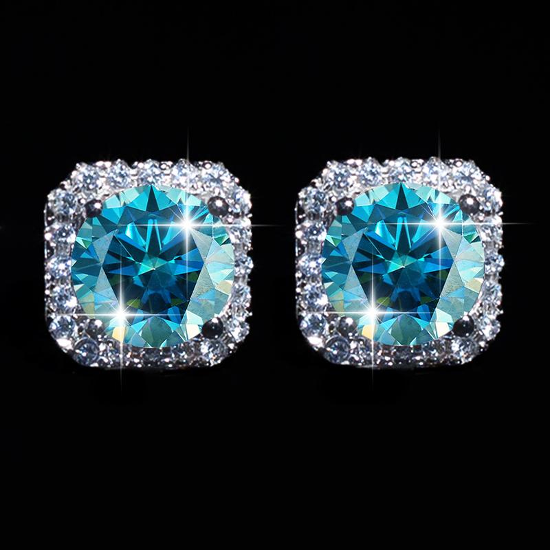【#Y126】(Alma)925 Sterling Silver Synthetic Moissanite earrings