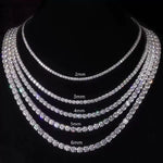 【#Y129】(Tennis)925 Sterling Silver Synthetic Moissanite Necklace