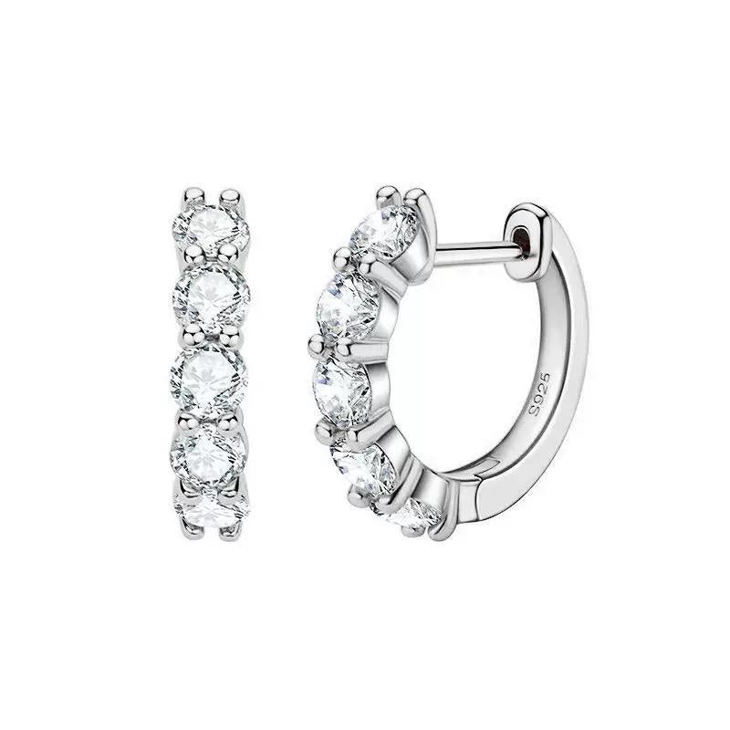 【#Y70】(Nina)925Sterling Silver Synthetic Moissanite earrings