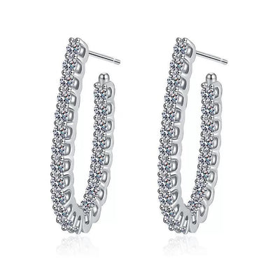 【#Y76】(Yara)925Sterling Silver Synthetic Moissanite earrings