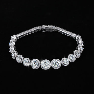 【#Y78】(Eliza)925 Sterling Silver Synthetic Moissanite bracelet